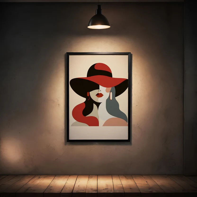 The Crimson Shadow Abstract Wall Art – Bold Minimalist Statement Frame