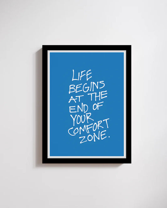 Comfort Zone Challenge Wall Art – Bold Motivational Modern Frame