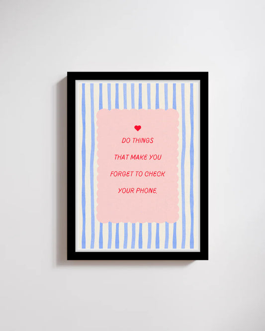 Digital Detox Reminder Wall Art – Playful Modern Statement Frame
