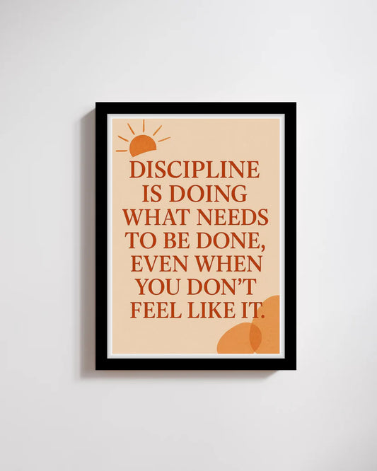 Discipline & Determination Wall Art – Modern Motivational Statement Frame