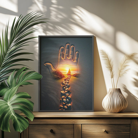 Palm of Destiny Wall Art – Elegant Countryside Statement Frame