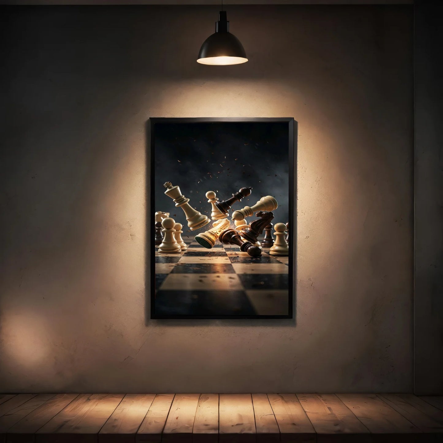 Checkmate Explosion Wall Art – Dynamic Modern Abstract Frame